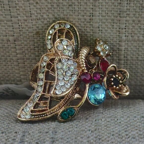 Jewelry - Fashion Ring Butterfly Shape Multi Color Faux Gemstone Fashion Jewelry Size
